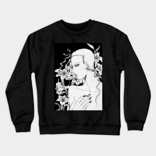 Drawing of a girl and flowers 2009 Crewneck Sweatshirt